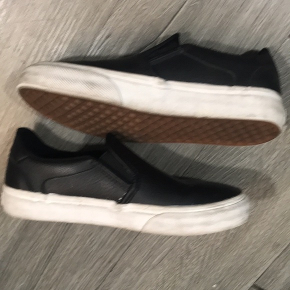 Vans Deluxe Comfort Classic Black Leather Slip-On Sneakers size 6 - Picture 6 of 8